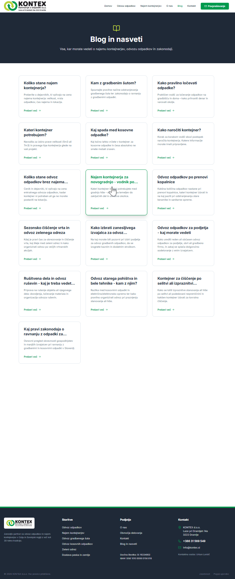 Blog in SEO vsebine KONTEX d.o.o.